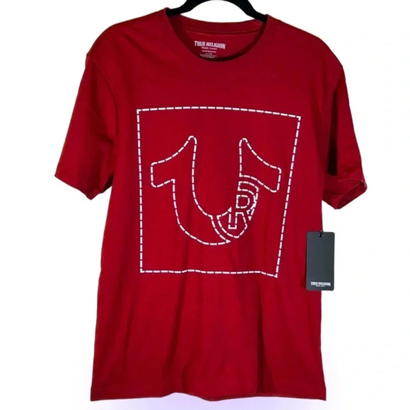 True Religion Puff Stitch crew neck Tee Men’s Short Sleeve T-shirt Sz M - Picture 2 of 6